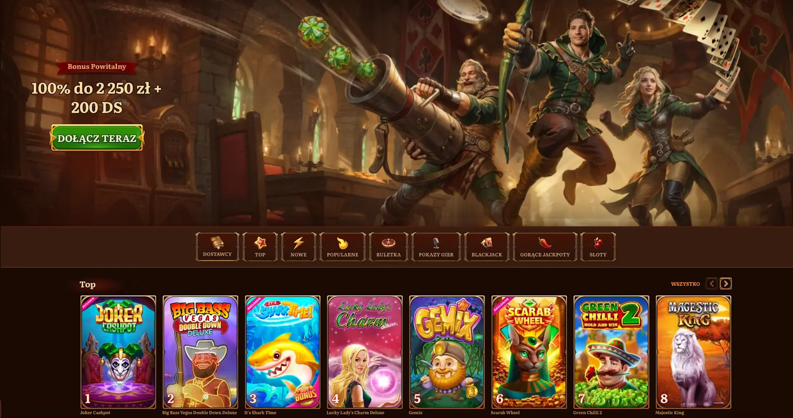 Wild Robin Casino – Ekscytujący świat gier z bonusem powitalnym Bonus powitalny 100% do 2 250 zł + 200 darmowych spinów – Dołącz teraz